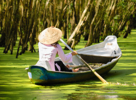 Ruderboot im Mekong Delta