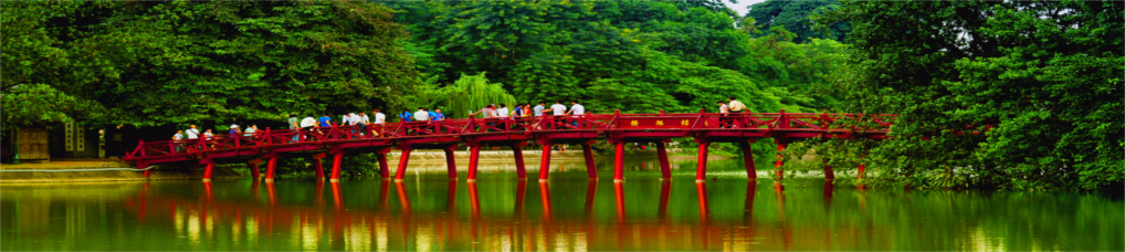 Rote Brücke auf dem Hoan Kiem See